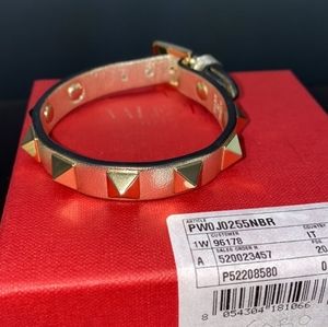 VALENTION ROCKSTUD BRACELET SILVER W GOLD STUDS AUTHENTIC NEW